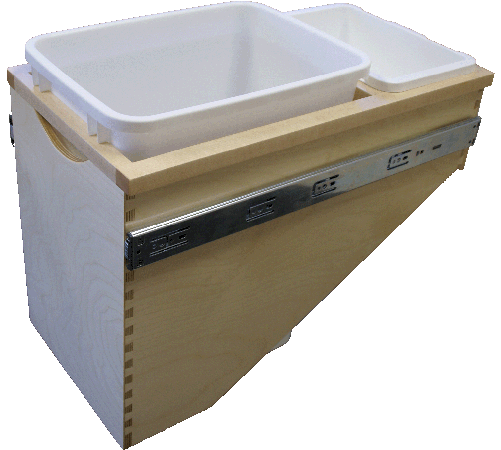 Single 35qt Waste Container with Full-Ex. Slides